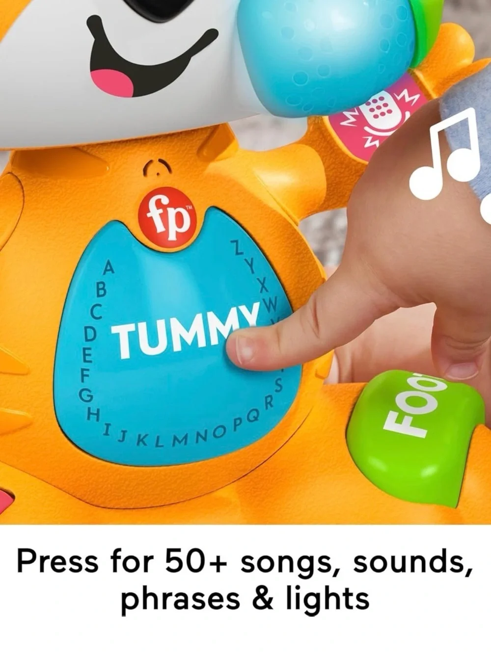 Fisher-Price Bop & Groove Tiger Toy - Orange, White, Black, Blue, Green